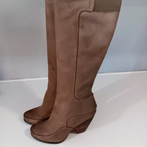 Max Studio Tall Leather/Suede Boots - Picture 1 of 11